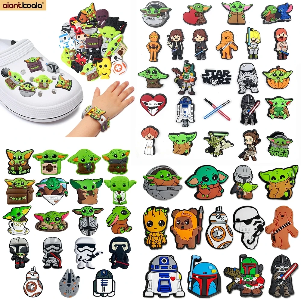 8-55PCS Star Wars Shoe Charms Colorful PVC Clog Buckle Decorations DIY Craft Supplies Party Favors  For Kids Birthday Gifts