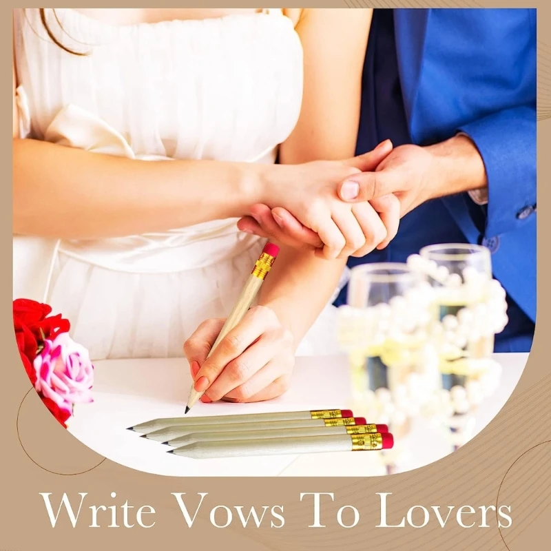 50ชิ้นรอบไม้มินิดินสอสำหรับโรงเรียนห้องเรียนเจ้าสาวจัดงานแต่งงานอุปกรณ์สำนักงานK1KF