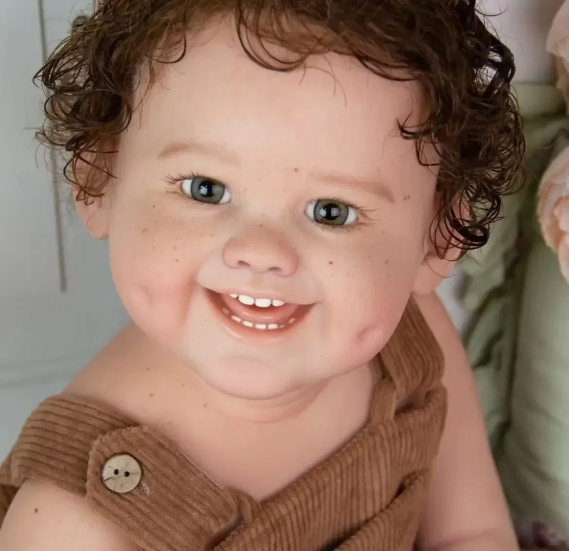 EGO مخصص محدودة العرض 29 بوصة تولد من جديد الطفل الدمل مع الشعر الجذور اليدوية الانتهاء بالفعل دمية هدية الكريسماس