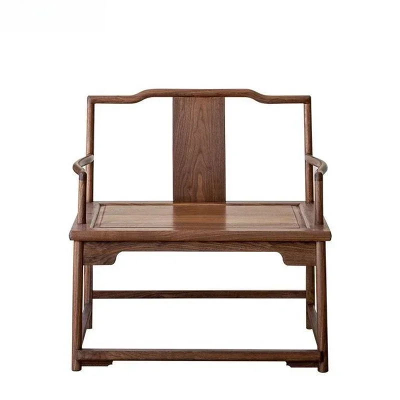

New Chinese black walnut zen chair cross-legged meditation chair, solid wood, simple light luxury leisure chair