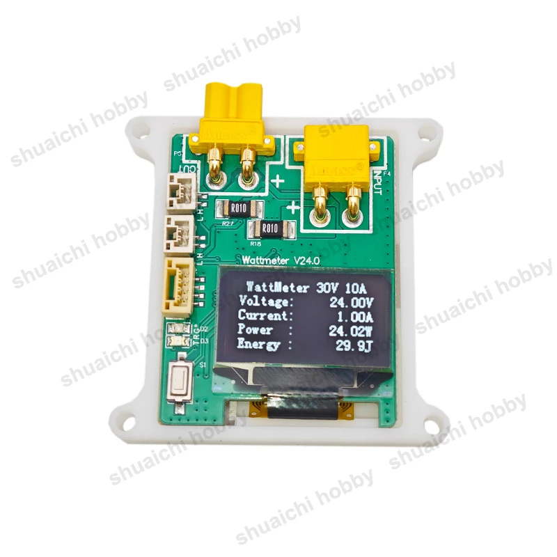 1PCS 30V/10A Battery DC Power Analyzer with XT30/CAN Interface Watt Meter Volt Current Energy Tester Display Screen for RC Model