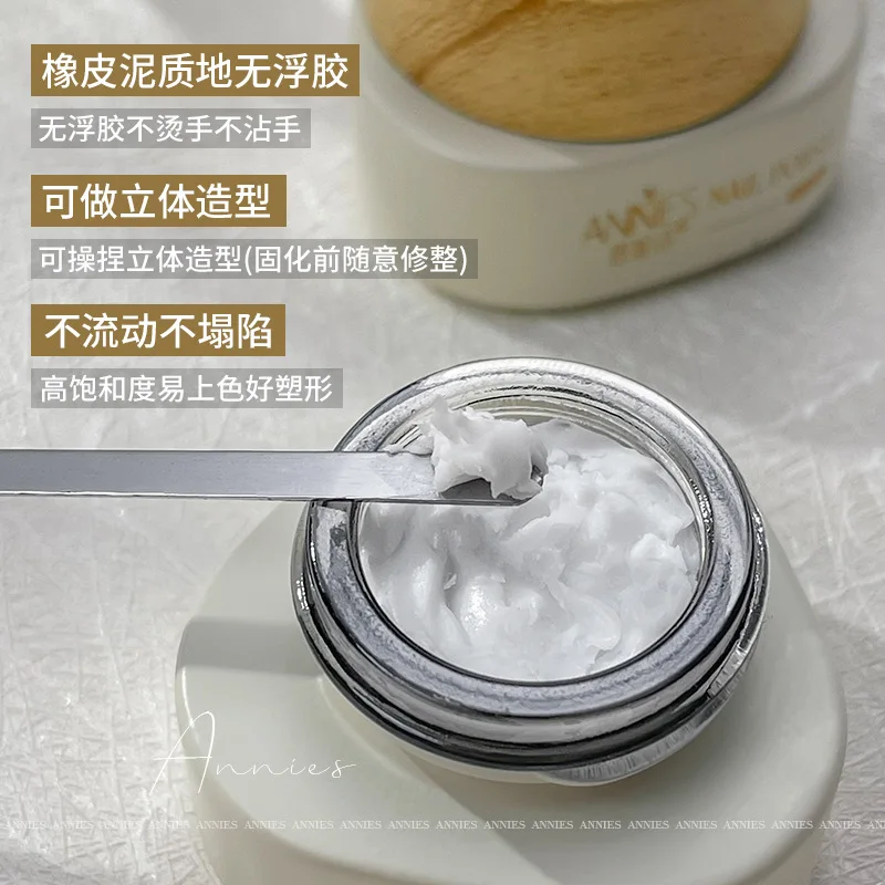 12ml New Thick Light Carving Glue Soft Candy Gel Ground Ice Flower Style Non Washable Can Armor Oil Glue Nail Salon Use 2