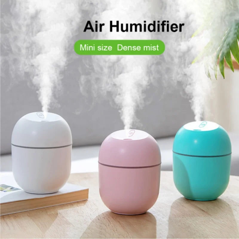 Humidificador de aire ultrasónico USB portátil, luz LED ambiental, difusor de aceite esencial de aromaterapia, purificador de aire