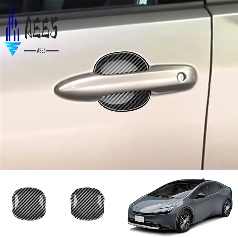 

AEE5-Car Carbon Fiber Black For Toyota Prius 60 Series 2020-2023 Car Handle Exterior Door Handle Bowl Cover Trim Sticker Parts