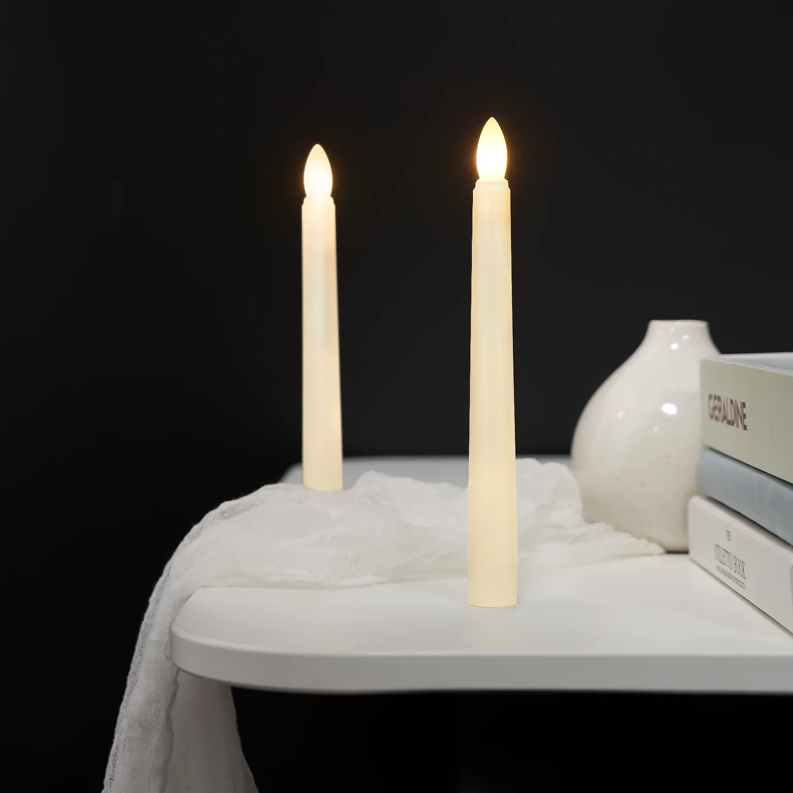 20cm LED Table Light With Timer Remote Flameless Electronic Taper Candle Light for Party Wedding Home Decor Flashing Lamp image 5