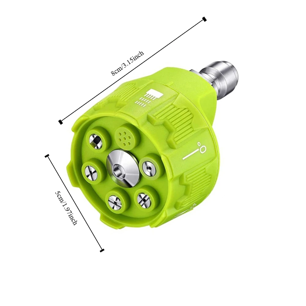 Nosel pencuci tekanan 6in 1 4/4 inci, mulut pipa semprot tekanan Jet perubahan multifungsi