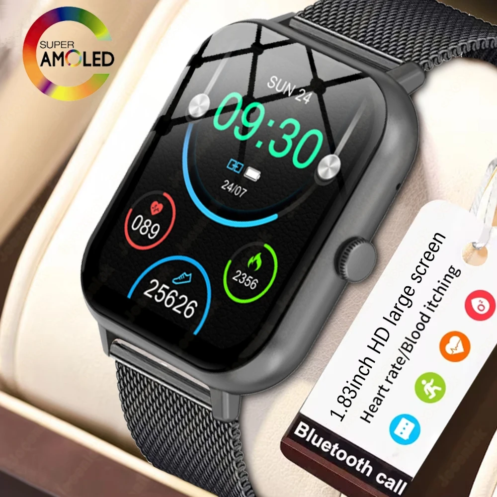 Reloj inteligente para deportes al aire libre para hombres, frecuencia cardíaca, más de 100 modos deportivos, pantalla completa táctil, llamada Bluetooth, reloj inteligente Android e iOS