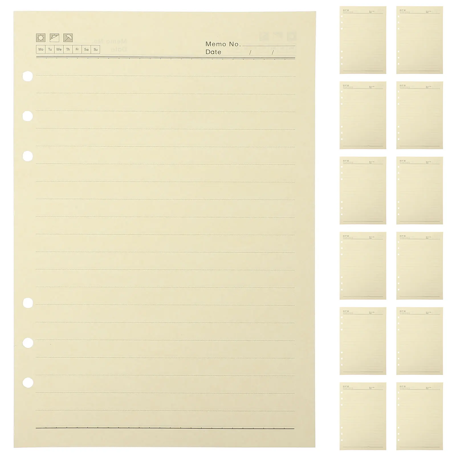 60pcs A5 삽입 리필 용지 8 3x5 5 인치 루스 리프 종이 크림 노트 PlannerBinder 노트 리필 시트