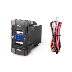 4.2A Dual Port Toma Fast Phone 12V 24V Charger With LED Voltmeter Car USB built-in Socket Adapter Charger For Honda Crv CB500X