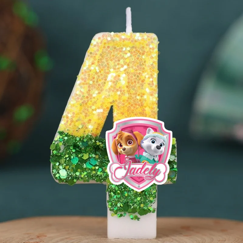 Cartoon Paw Patrol Thema Kerze 0-9 Nummer Geburtstag Kuchen Jahrestag Party Baby Dusche Kerzen Szene Dekoration Lieferungen – Detail 4