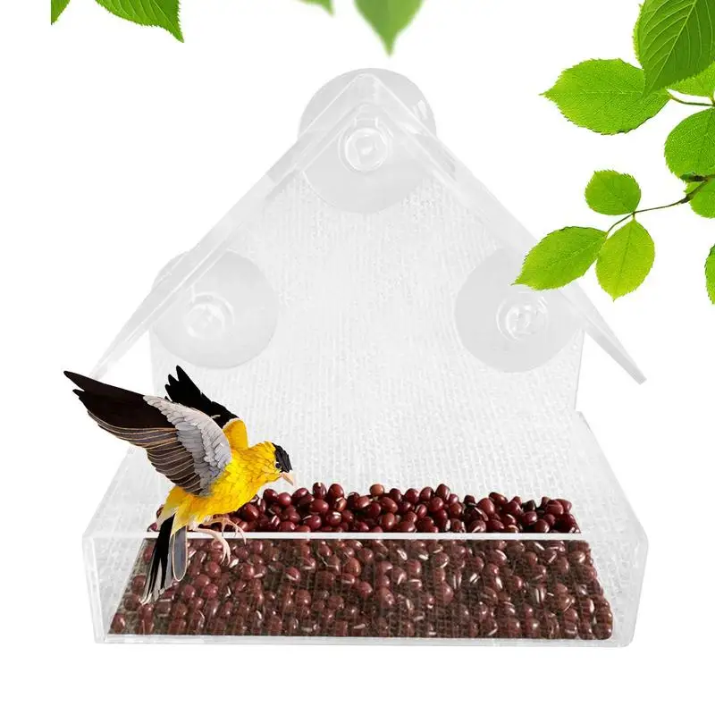 Window Bird Feeders For Outside Clear Bird House With Strong Suction Cups Bird Feeders For Bird Watching Up Close Sturdy And