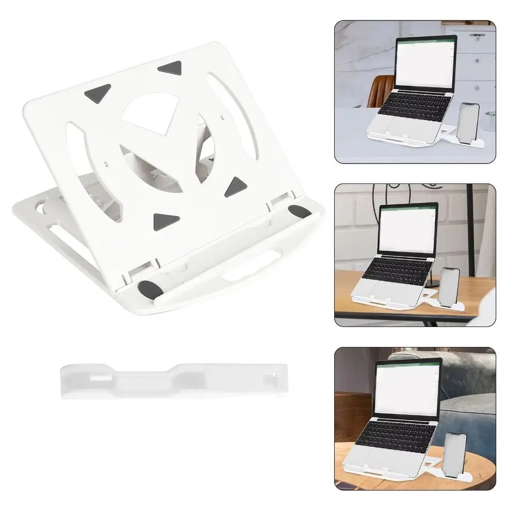 

Bracket Plastic Laptop Stand With Phone Holder Non Slip Desktop Holder Portable Foldable Ergonomic Laptop Riser Smart Phones