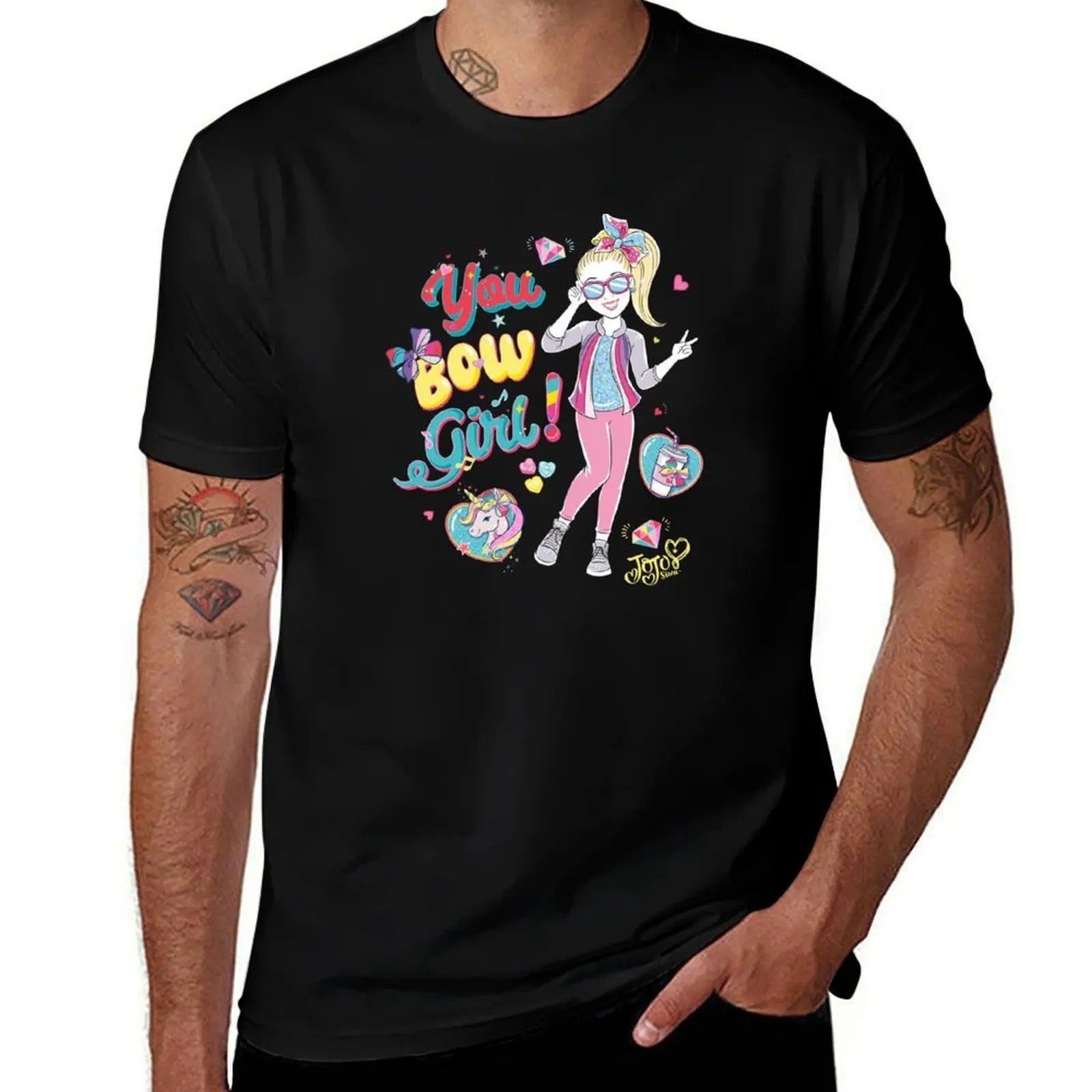 JoJo Siwa You Bow Girl Радужный Единорог Doodle Портретная футболка летняя одежда Одежда для мальчиков мужская футболка с животным принтом