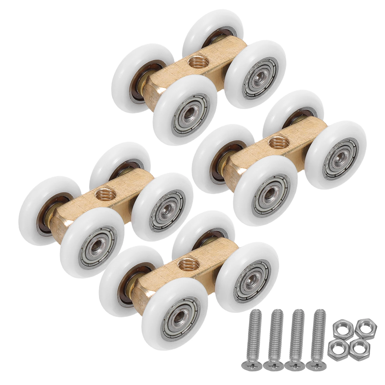 4pcs Sliding Shower Door Wheel Glass Screen Roller Replacement Bathroom Door Pulley Shower Screen Gliders Hardware Accessories