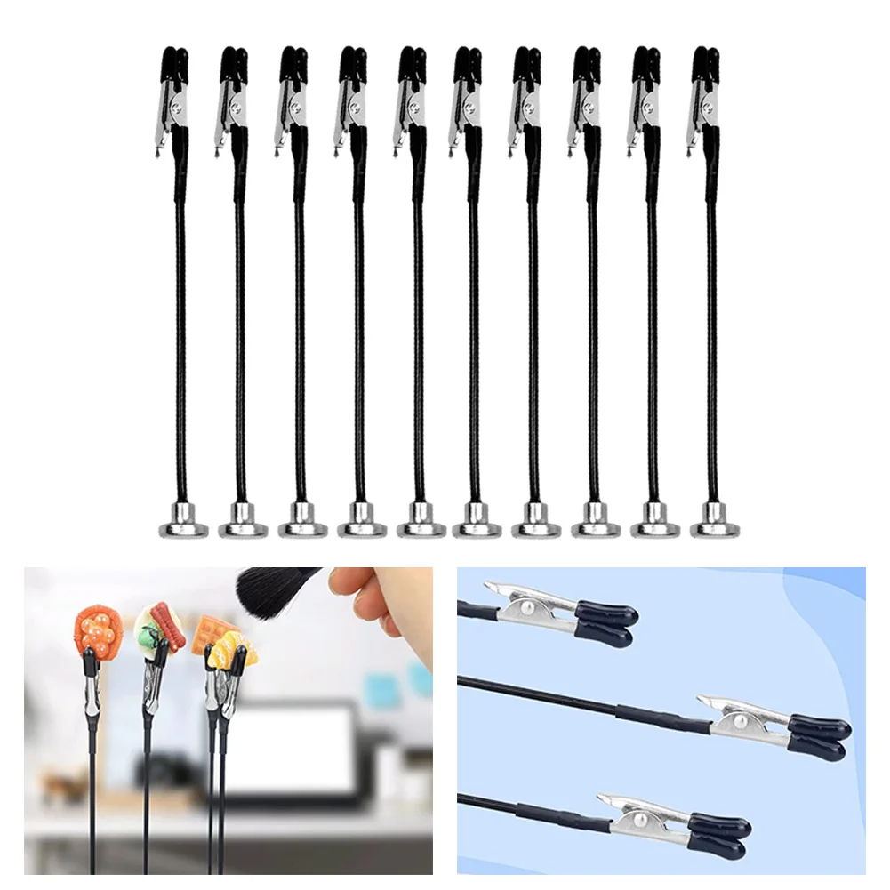 

10PCS Third Hand Soldering With Magnetic Base Helping Hand Flexible Gooseneck Bendable Metal Wire Clips
