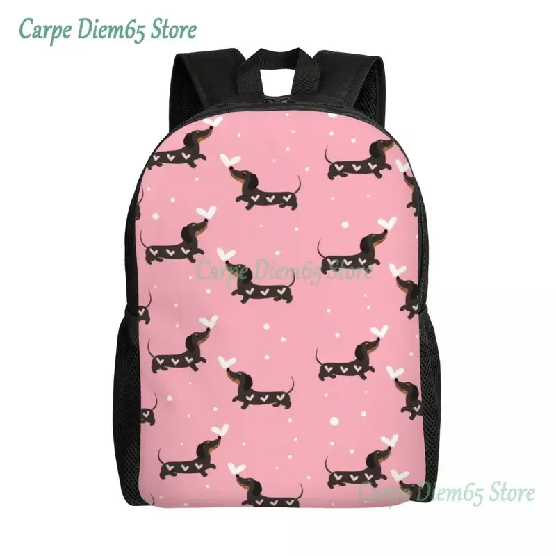 Sausage Dog Backpack for Women Men Water Resistant College School Dachshund Bag Print Bookbag