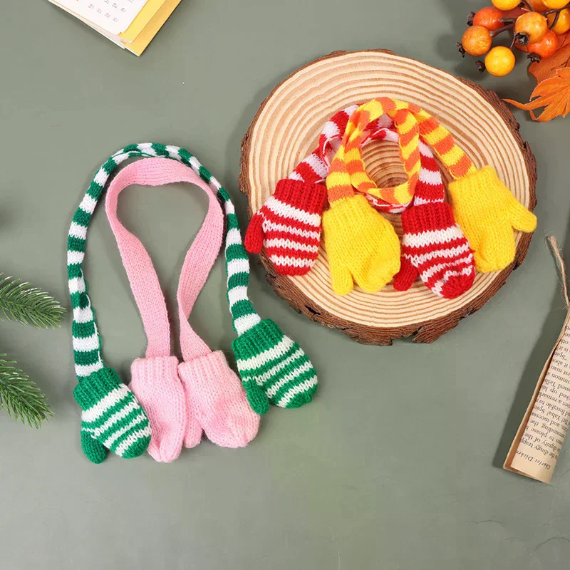 1/12 دمية اليدوية وشاح الحياكة الصغيرة قفازات دمية عيد الميلاد الديكور دمى الملابس واللباس الملحقات #4