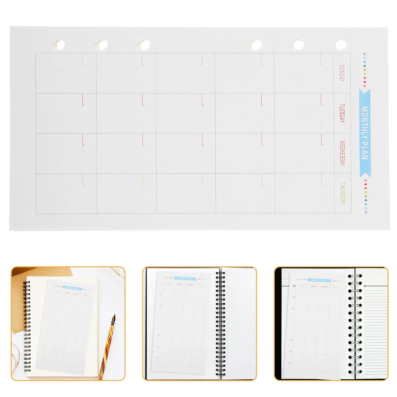 40Sheets A6 6-Hole Paper Refills Smooth Writing Drawing Surface Heavy Duty Traveler Notebook Binder Planner Journal Diary
