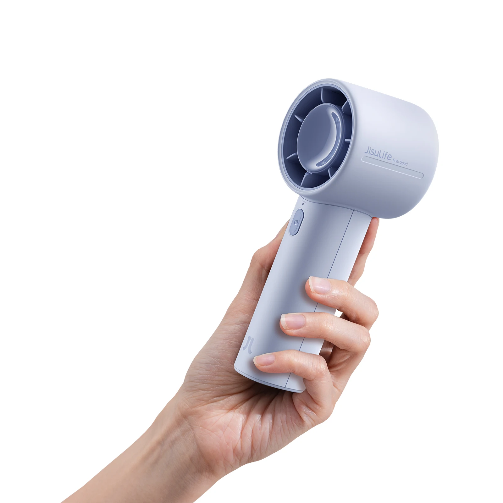 JISULIFE Draagbare handventilator, 4000mAh batterij met lange levensduur, tot 22 uur koeling, 5 windsnelheden, onmisbaar voor de zomer