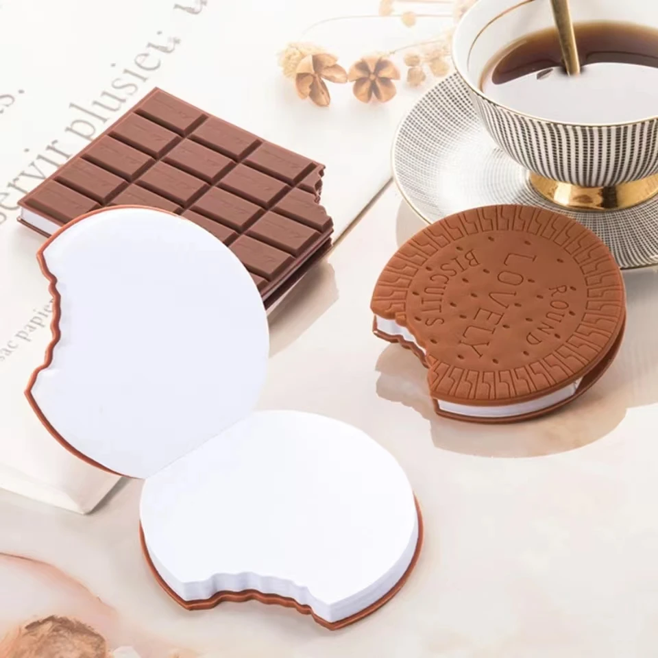 Creative Chocolate Cookies Shape Note Book Students Cute Mini Notepad Cartoon Cute Tearable Handwritten Memo Pads