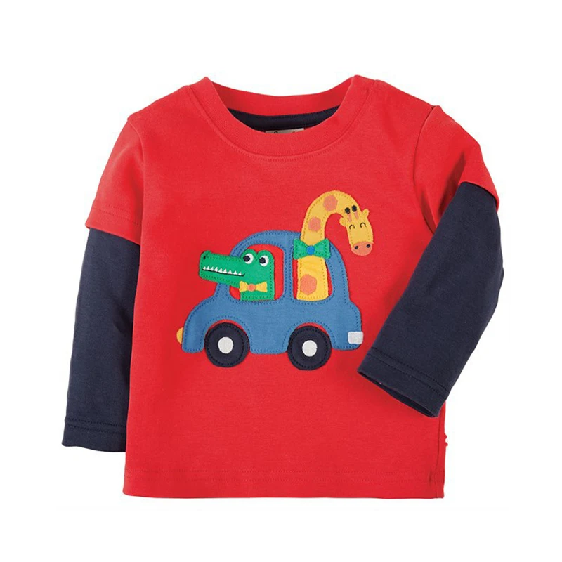 Little maven Spring and Autumn Dinosaur Clothes Casual T-shirt Baby Boys and Girls Cotton Children Tops for Kids 2-7 year