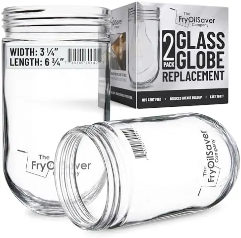 

Комплект из 2 стеклянных плафонов для светильников – подходят для кухонных вытяжек, холодильников, потолочных и уличных светильников – L10-X006