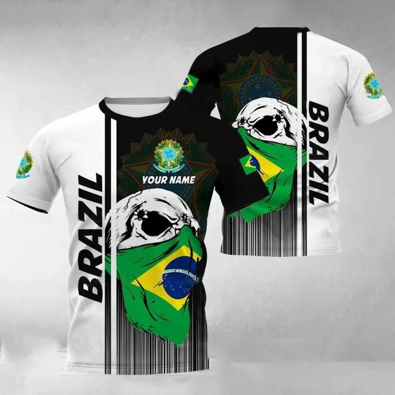 2024 Brazil Men\'s T Shirt Brazilian Soldier-army-veteran Country Flag 3d Printed T-shirt Summer Short Tee Top Oversized Clothing