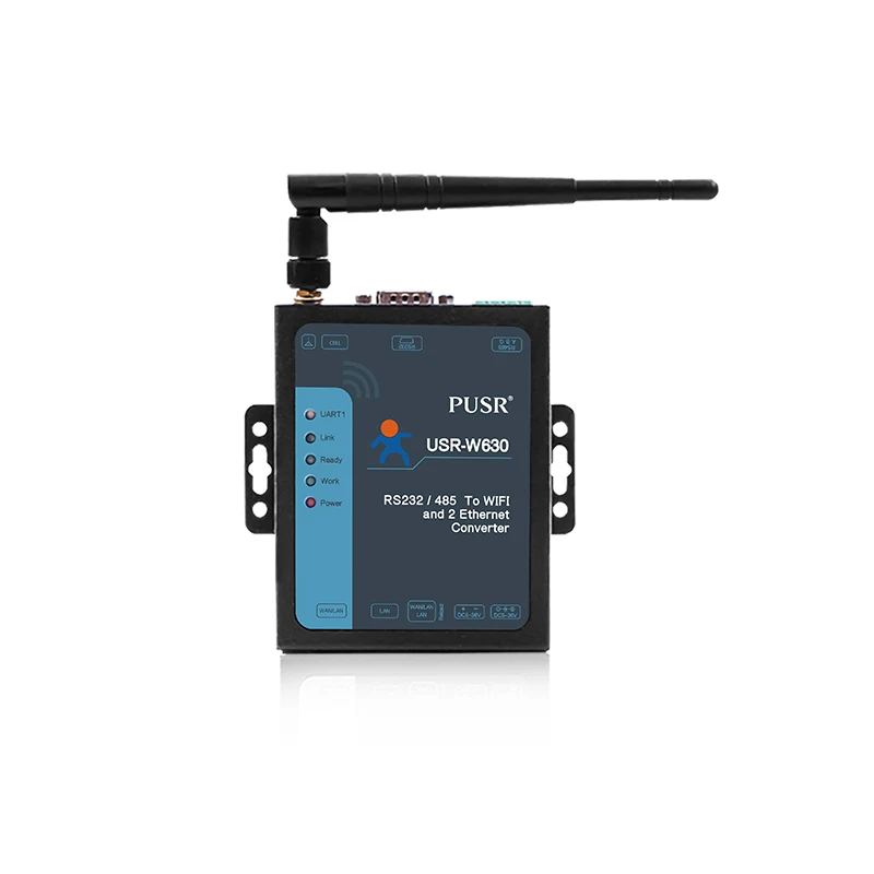 Convertidor industrial de 2 puertos Serial RS232 RS485 a WIFI compatible con modbus RTU a TCP USR-W630