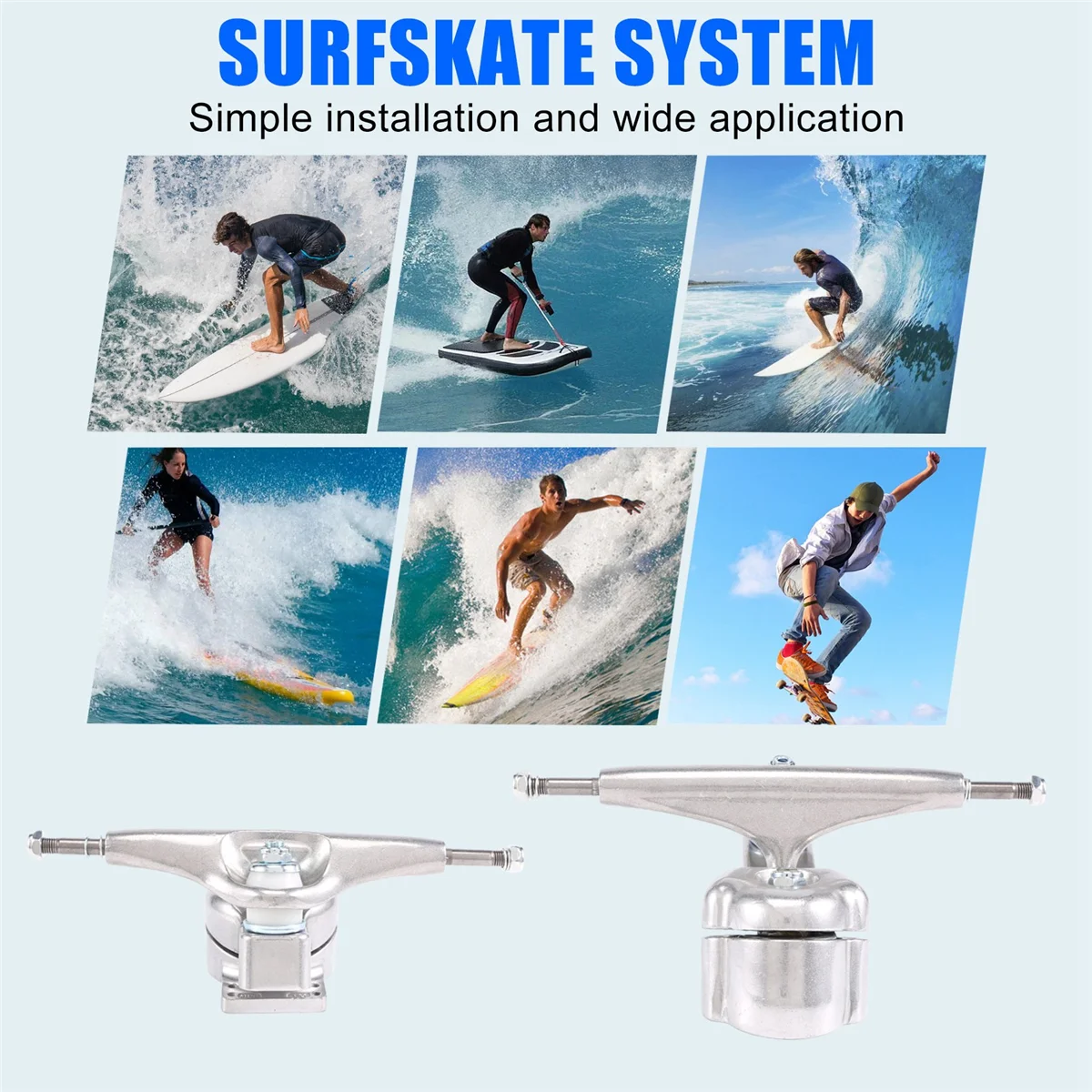 สําหรับ Meraki Surf Skate Bracket 6 ฐานรู 6.25 นิ้วรถบรรทุก Surf สเก็ตบอร์ดรถบรรทุกอะแดปเตอร์ด้านหลังรถบรรทุก,1