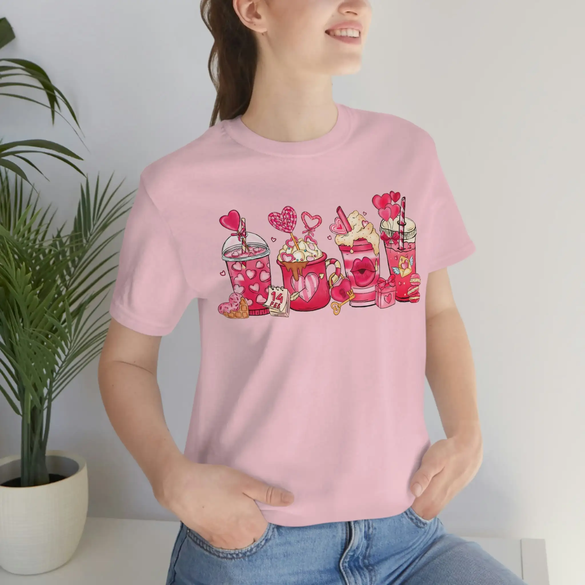 Valentines Day Coffee Drink Vday Frappe Love tee Galentines Friendship shirt