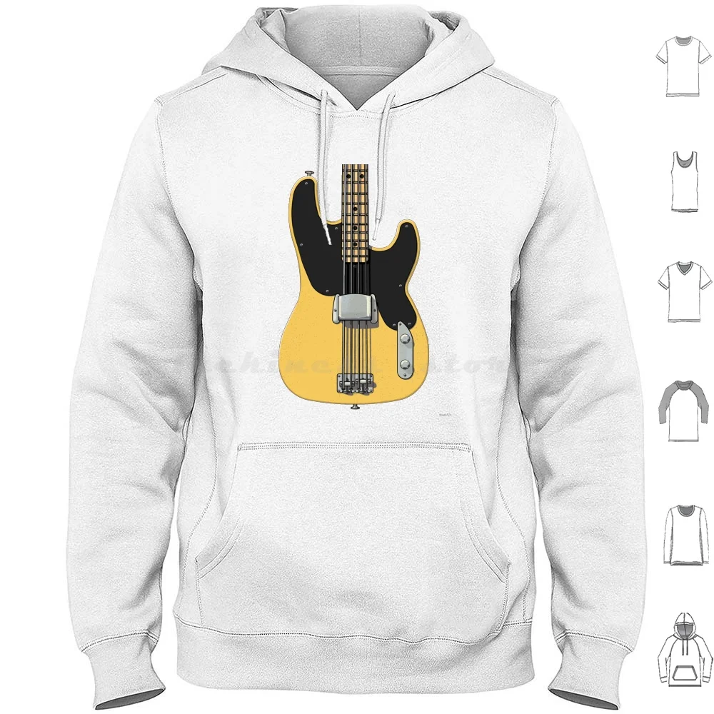 Electric Bass Guitar Hoodies Long Sleeve Electric Bass Guitar Jazz Bass Music Man Precision Bass