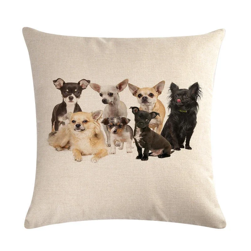 Mopshond Hond Patroon Katoenen Linnen Sierkussen Kussenhoes Auto Thuis Slaapbank Decoratieve Kussensloop Funda Cojin