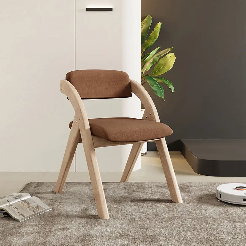 Folding chair wooden chair back chair, solid wood dining chair home office chair stool