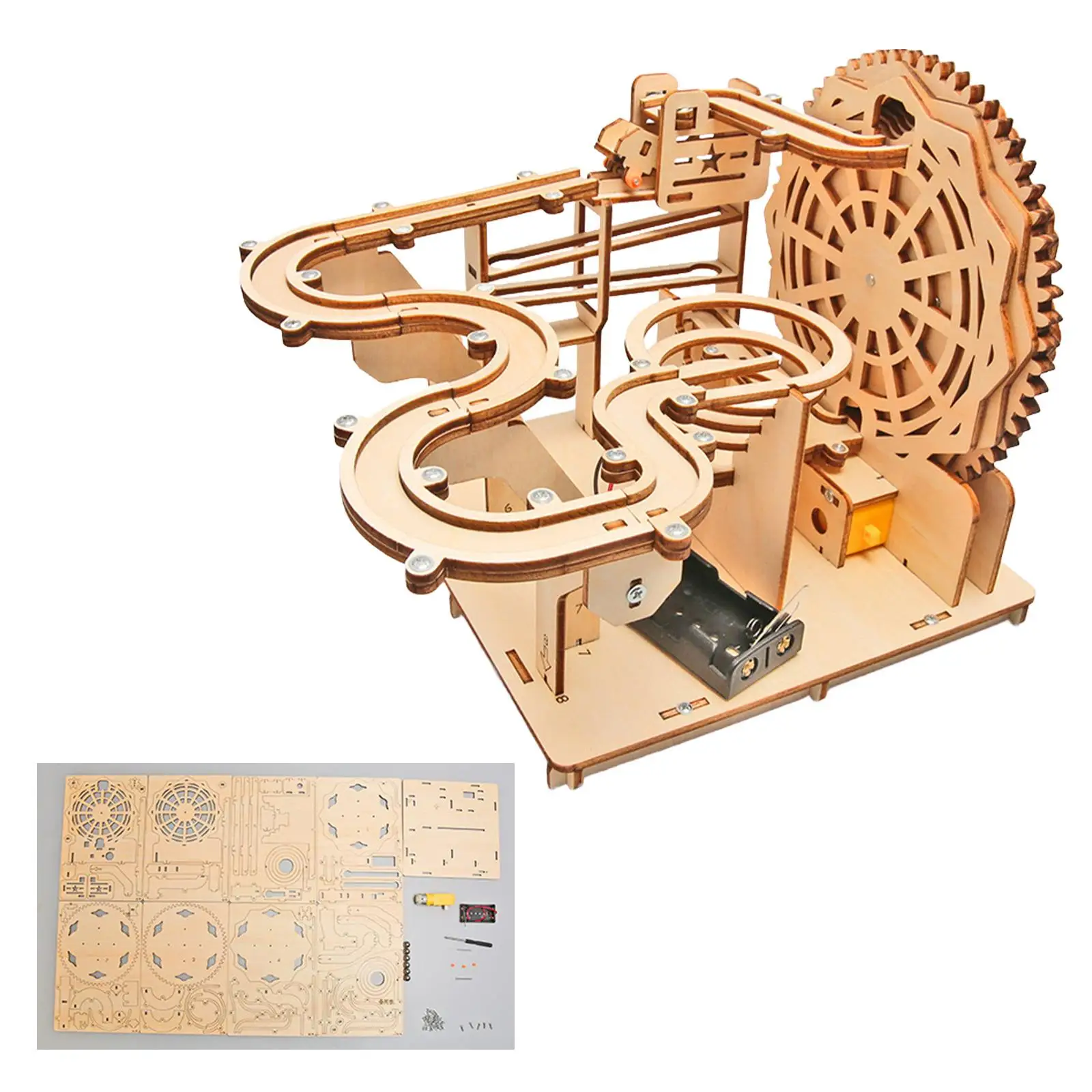 3D Wooden Puzzle Self Assemble Crafts Hobbies Toys Marble Run Model Wooden