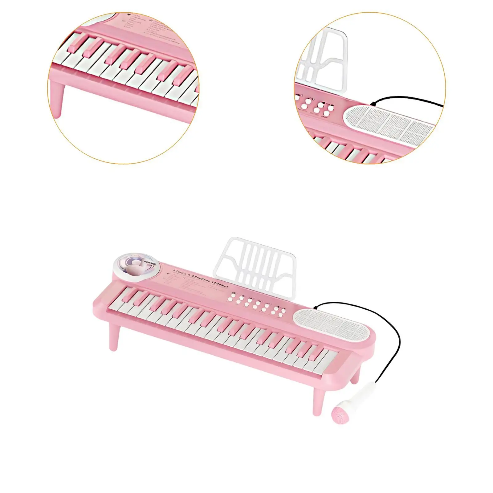 Multifunctional 37 Keys Electronic Keyboard Instrument with Microphone Birthday Gift for Kids Ages