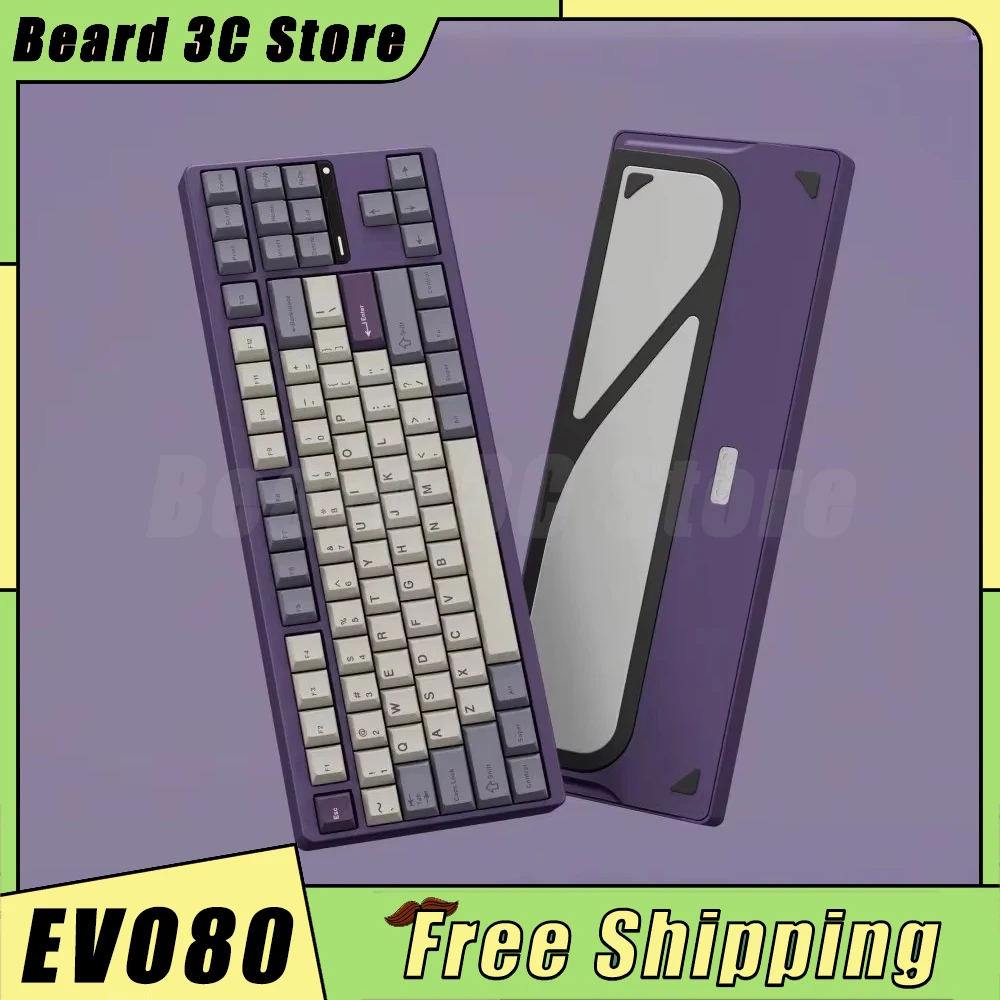 EvoWorks EVO80 Mechanical Keyboard 3Mode 2.4G Wireless Bluetooth Keyboard Aluminium Alloy Customized Keyboard PC Accessory Gift