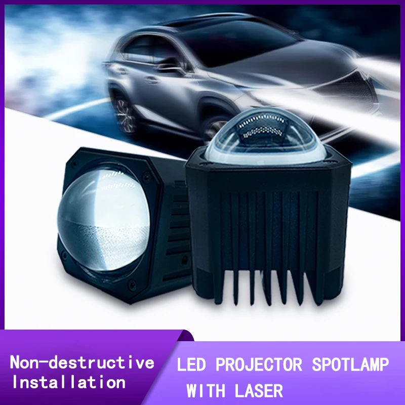 

Motorcycle Car Headlight Spotlight LED Projector HD Bifocal Lens Laser Integrated High Quality Retrofitted Upgrade Brighter