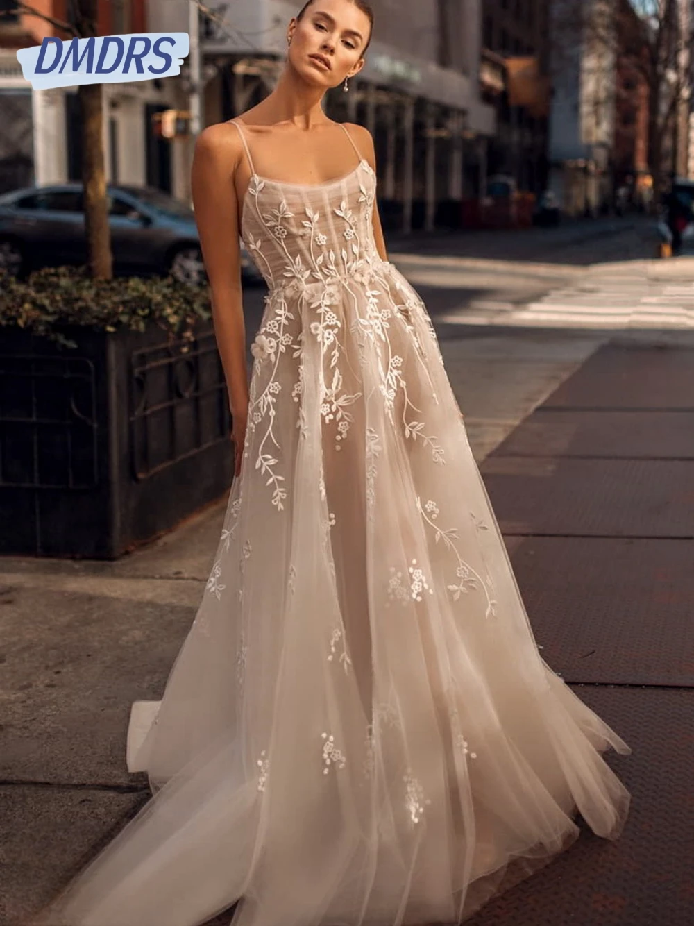 

Simple Corset Wedding Dress Customized Lace Appliques A-line Dress For Bride Elegant Floor-length Bridal Gown Vestido De Novia