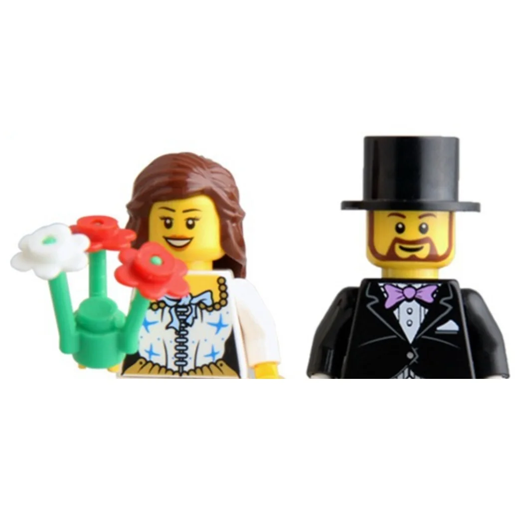 Nouveau mariage se marier ‌ Mini figurine d'action de mariée et de marié pour l'amour, blocs de construction de la saint-valentin, jouets