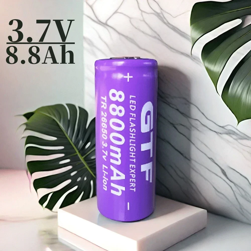 

2024 New 26650 3.7V 8.8Ah Battery Special offer Li-ion 8800mAh For LED Flashlight Torch Accumulator Battery