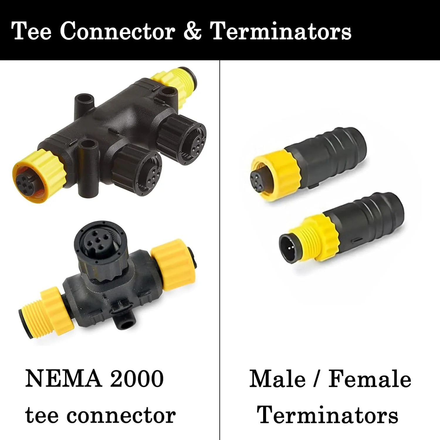 SC-N2K_CX NMEA 2000 Starter Kit، كابلات إسقاط العظام العمودية، مجموعات المحملات المزدوجة، شبكة Terminators Marine 2K لـ Lowrance Simrad Garmin