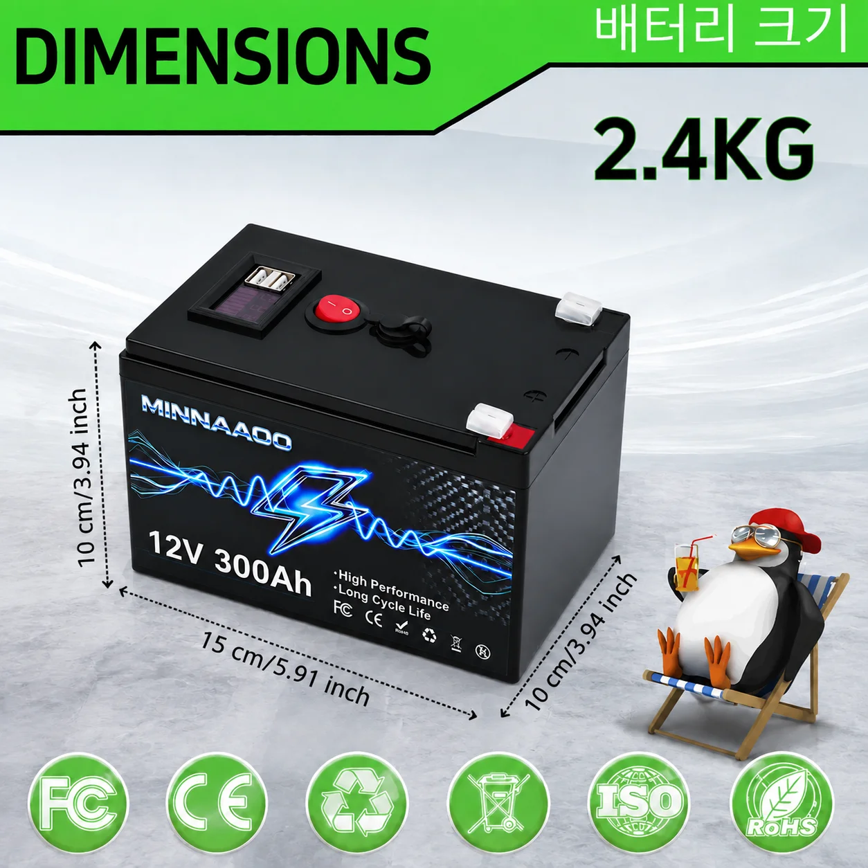 LiFePO4 Battery 12V 160Ah Lithium Battery Pack Grade A Cells Campers Waterproof Golf Cart Battery Off-Road Off-grid Solar energy