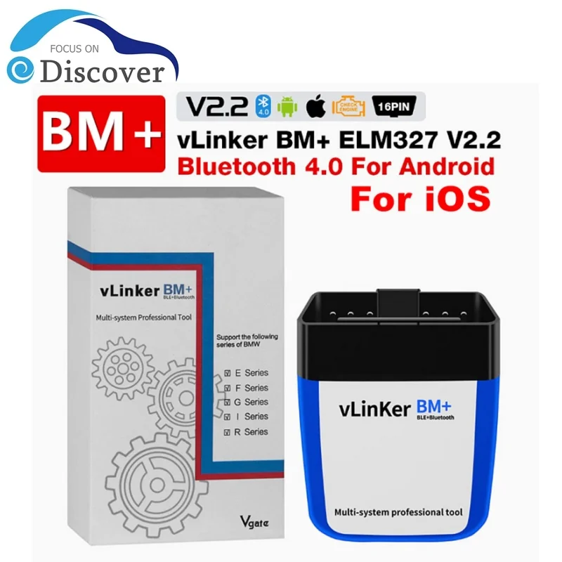 

Vgate vLinker BM + ELM327 V2.2 для сканера BMW Bluetooth-совместимый 4,0 Wi-Fi OBD 2 OBD2 Автомобильная диагностика ELM 327 для BMW Bimmercode