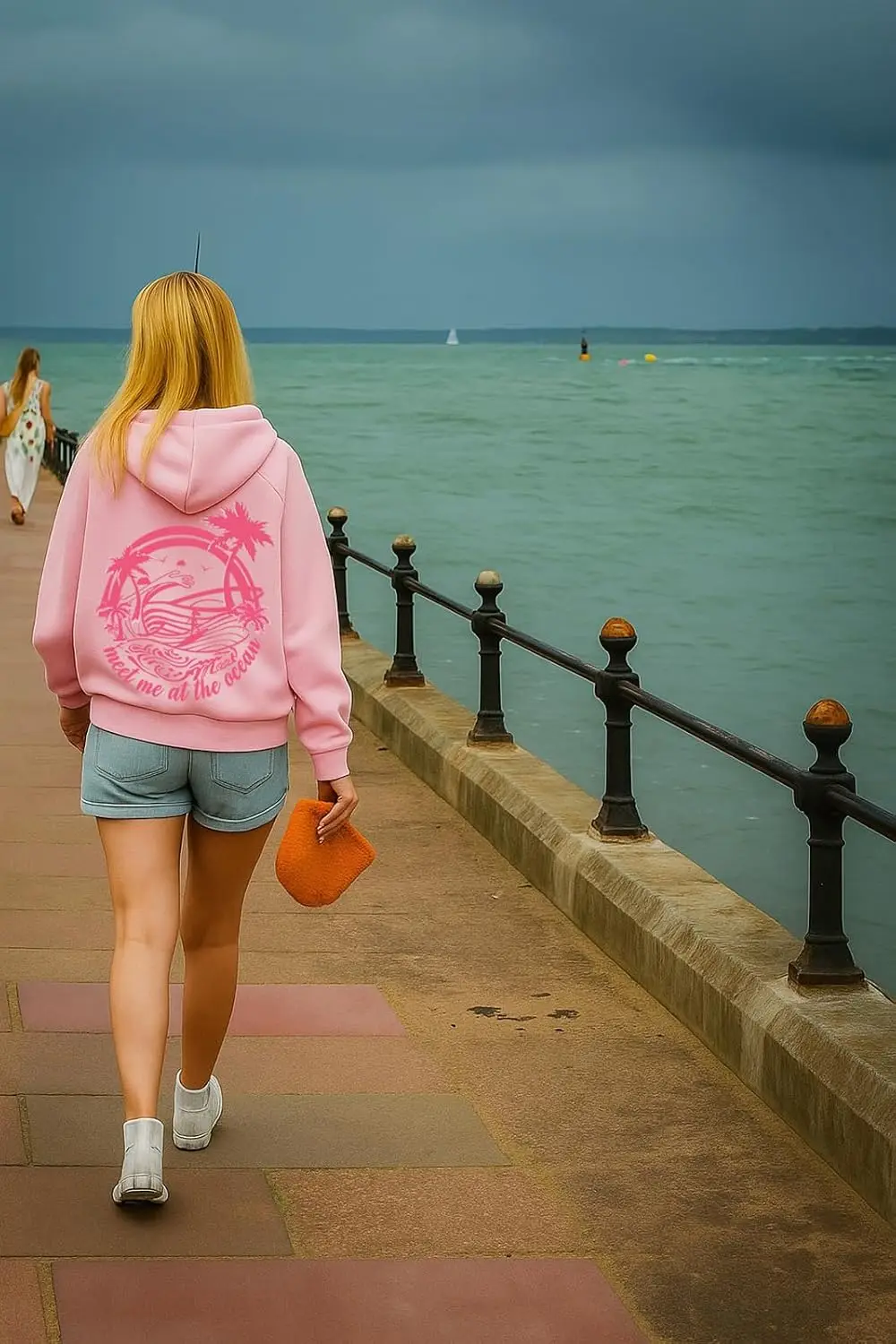 Palm Graphic Hoodies for Women Aesthetic Y2k Sweatshirts Preppy Outfit view 4