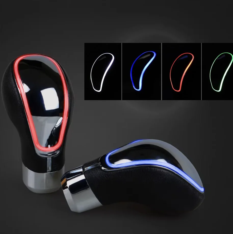 Universal 7 Colors Change Auto Car Touch Activated LED Line Manual MT Gear Shift Knob Shifter Knobs Fit For Honda Toyota Nissan