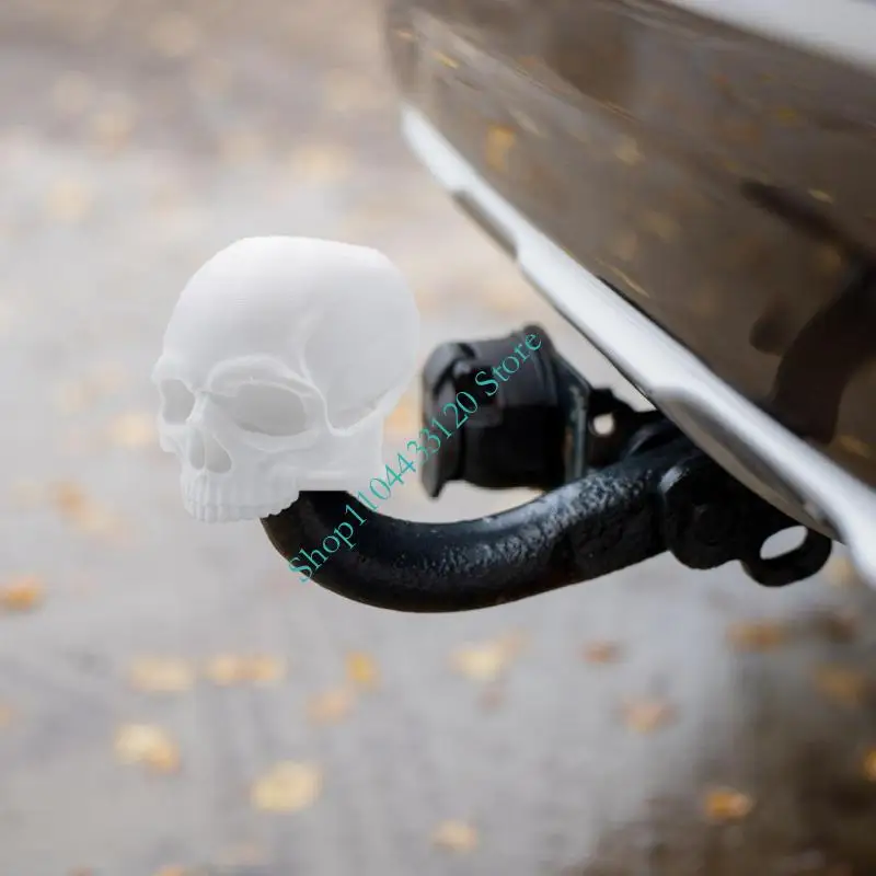 Skull Design Trailer Hitch Cap Automotive Decoration Trailer Ball Head Cover Soft Rubber for 50mm