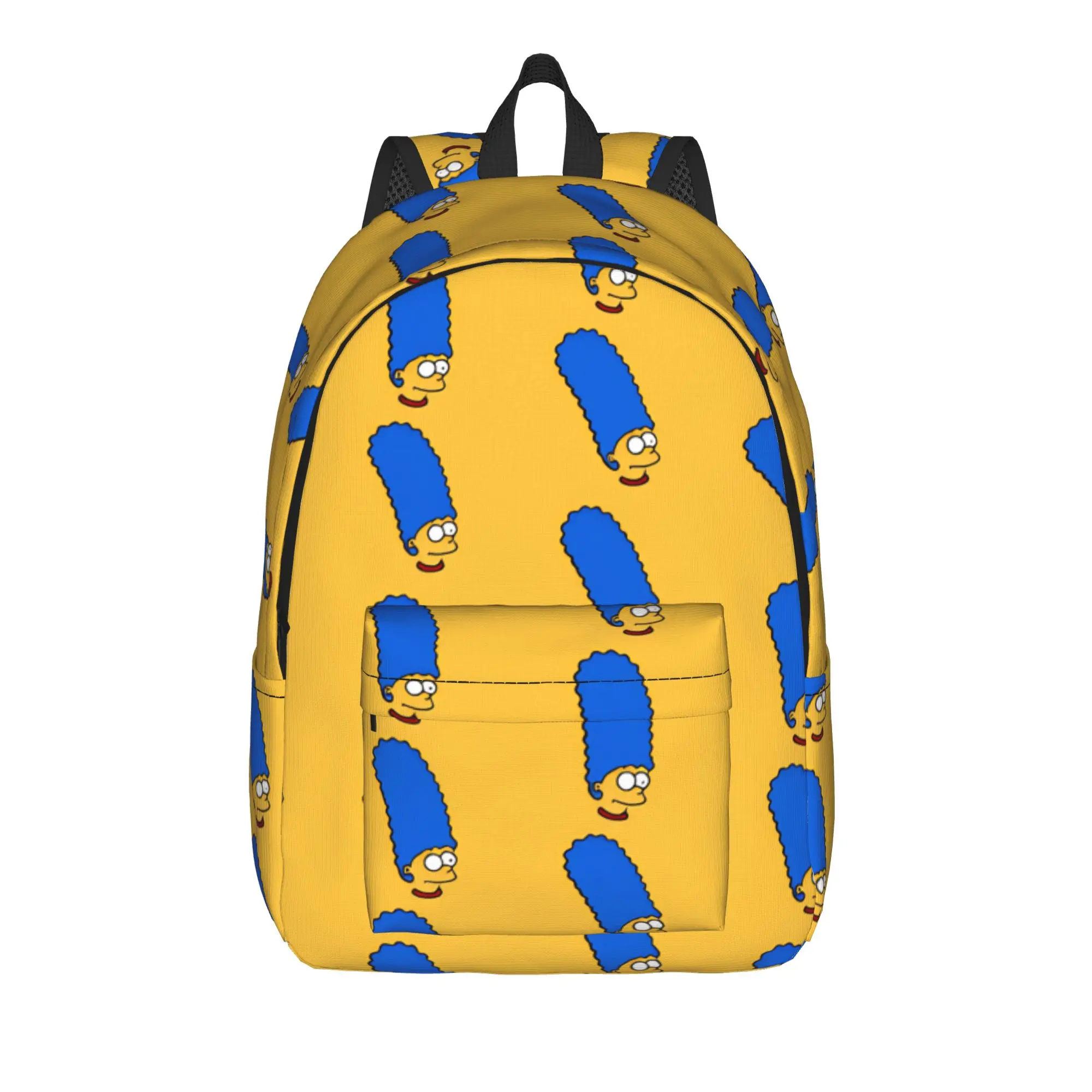 Marge S-Simpsons Head Repeat Pattern Backpack  Camping Backpacks Female Design Durable High School Bags Cute Rucksack