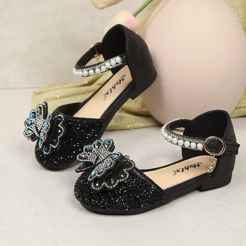 Mädchen Prinzessinnen-Sandalen mit Glitzernden Pailletten, Kinder-Tanzschuhe für Party und Hochzeit, 2026 Sommer Neue Kinder-Freizeitsandalen Rutschfest – Detail 5