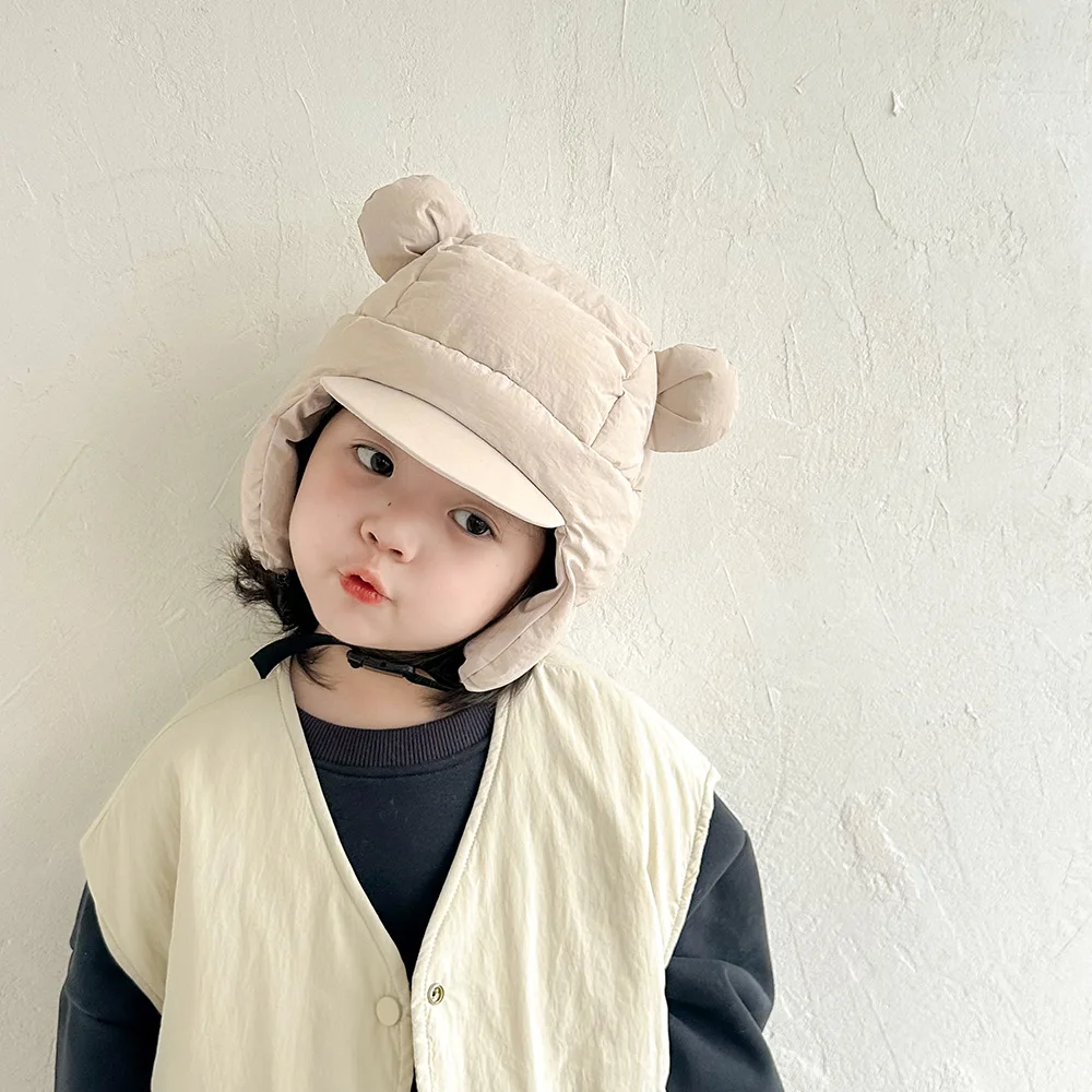 

Kids Winter Hat New Thermal Ear Flap Cap for Boys Girls Windproof Fleece Lined Infant Toddler Warm Bonnet Unisex Fashion​