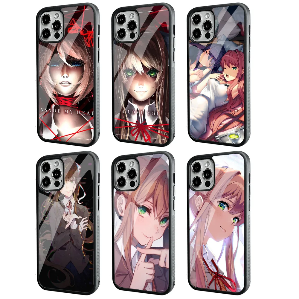 D-DokiS Doki Literature Club Phone Case For IPhone 11 12 13 14 15 Plus Pro Max Mirror Acrylic PC TPU Cover